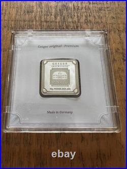 Geiger Edelmetalle 20g 999 Fine Silver Square Bar with Plastic Assay Capsules