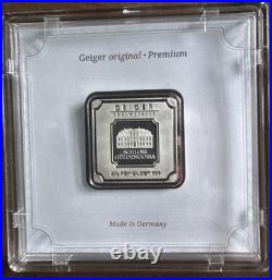 Geiger Edelmetalle 20g AG 999 Fine Silver Square Bar with Plastic Assay Capsules