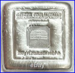 Geiger Edelmetalle 250 Grams 9999 Fine Silver Square Bar With Assay