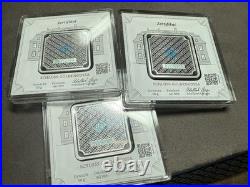 Geiger Edelmetalle 50 Gram. 999 Fine Silver Bar Square Capsule Assay X3 LOT