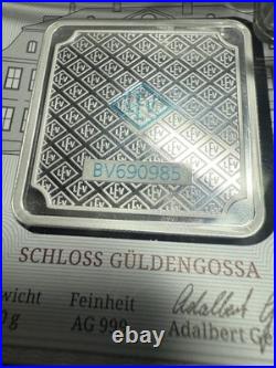 Geiger Edelmetalle 50 Gram. 999 Fine Silver Bar Square Capsule Assay X3 LOT