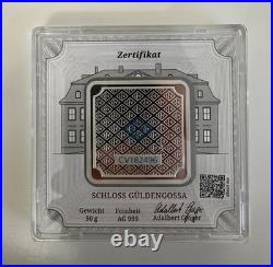 Geiger Edelmetalle 50g Fine Silver. 999 Square Bar with Plastic Assay Capsule