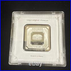 Geiger Edelmetalle 50g Fine Silver Square Bar with Plastic Assay Capsule Sealed