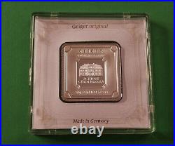 Geiger Edelmetalle 50g Gram 999 Fine Silver Square Bar in Capsule UK Seller G2