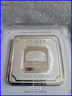 Geiger Edelmetalle Fine Silver Square Bar 100g Plastic Case