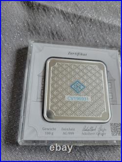 Geiger Edelmetalle Fine Silver Square Bar 100g Plastic Case