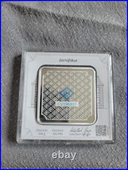 Geiger Edelmetalle Fine Silver Square Bar 100g Plastic Case