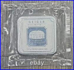 Geiger Edelmetalle Metals 250 Gram. 999 Silver Square Bar Sealed withSecurity Key