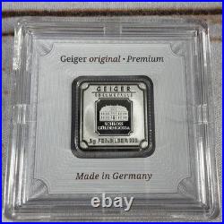 Geiger Edelmetalle Original PREMIUM 5g Silver Bar. 999 in Assay #CV057495 Geiger Edelmetalle Original PREMIUM 5g Silver Bar. 999 in Assay #CV057495