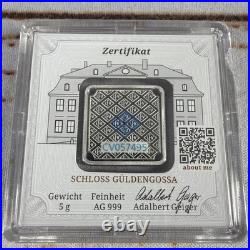 Geiger Edelmetalle Original PREMIUM 5g Silver Bar. 999 in Assay #CV057495