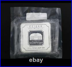 Geiger Edelmetalle Original Square 1/2 Kilo 500 Gram 999 Fine Silver Bar