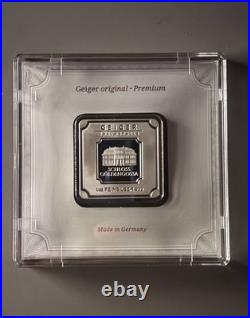 Geiger Edelmetalle Original Square Series 1oz. 999 Fine Silver Bar in Capsule