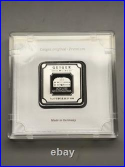 Geiger Edelmetalle Original Square Series 1oz. 999 Fine Silver Bar in Capsule