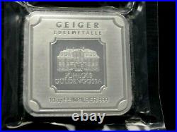 Geiger Edelmetalle Original Square Series Sealed 10 Oz. Silver Bar #AV469996
