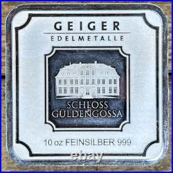 Geiger Edelmetalle Premium Square 10 Oz. 999 Fine Silver Bar
