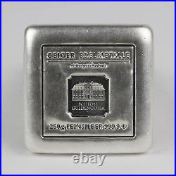 Geiger Edelmetalle Schloss Guldengossa 250 gram. 999 Fine Silver Square Bar