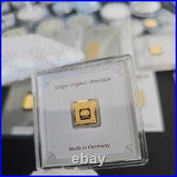 Geiger Original 1g Gold Bar 999.9 Fine Gold Secure Square Assay Capsule Geiger Original 1g Gold Bar 999.9 Fine Gold Secure Square Assay Capsule