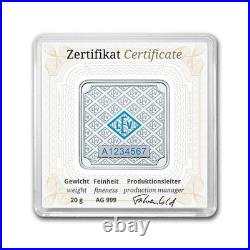 Geiger Original 20g Silver Bar. 999 Square in Capsule. BU