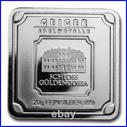 Geiger Original 20g Silver Bar. 999 Square in Capsule. BU