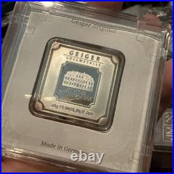 Geiger Original 50 Grams 999 Fine Silver Square Bar in Security Case AV447122
