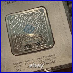 Geiger Original 50 Grams 999 Fine Silver Square Bar in Security Case AV447122