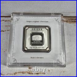 Geiger Original 50g Silver Bar. 999 Square in Capsule
