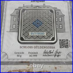Geiger Original 50g Silver Bar. 999 Square in Capsule