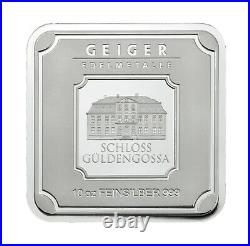 Geiger Original square 10 OZ. 999 fine silver bar