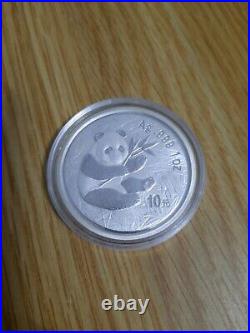 Genuine 2000 Solid Silver 1oz Panda Coin Bullion Chinese 10 Yuan