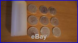 Genuine Canadian Maple Leaf 2013 1oz 999 Solid Silver Coins x 8 plus tube