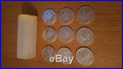 Genuine Canadian Maple Leaf 2013 1oz 999 Solid Silver Coins x 8 plus tube