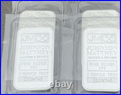 Genuine Johnson Matthew 1oz Solid Silver 999 Bar Sealed X4