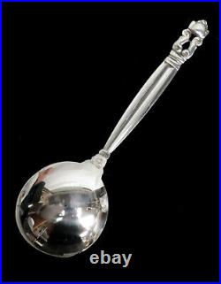 Georg Jensen Denmark Sterling Silver Acorn 5 1/4 Bullion Soup Spoon