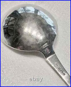 Georg Jensen Sterling Silver Beaded Pattern Round Bullion Spoons