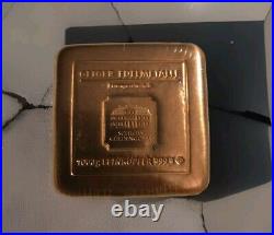 Germany Geiger Schloss Güldengossa 1 kg 1000 g grams. 9999 Square Copper Bar COA