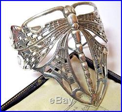 Gorgeous Vintage Solid Silver Hallmarked Art Nouveau Butterfly Bracelet 34g