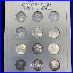 Great Patriots Of The United States Of America Solid Silver Rounds Danbury Mint