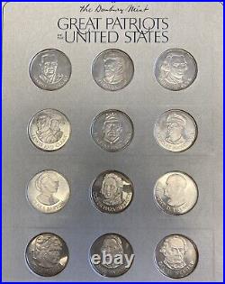 Great Patriots Of The United States Of America Solid Silver Rounds Danbury Mint