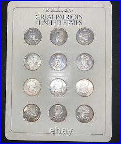 Great Patriots Of The United States Of America Solid Silver Rounds Danbury Mint