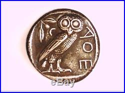Greece Greek Attica Athens Solid Silver Tetradrachm Owl Athena Coin Graduation