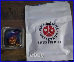 HALLOWEEN 2 OZ. 999 SILVER HAYLEYBUG MINT Square BAR 36/100! Rare