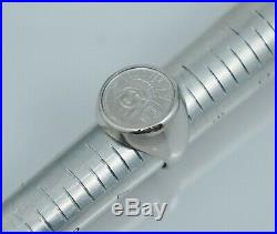HEAVY SOLID Platinum US Eagle Ring. 999 Pure Coin 1998 Signet Liberty American