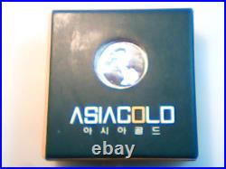 Hallmarked 100g 999.9% solid fine silver bullion bar ASIAGOLD with certification