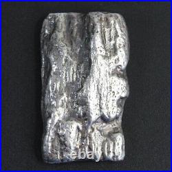 Hand Poured. 999 Fine Silver Bullion bark bar 81gms by Delphis Antiques 2023 #33