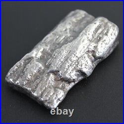 Hand Poured. 999 Fine Silver Bullion bark bar 81gms by Delphis Antiques 2023 #33