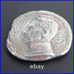 Hand Poured. 999 Fine Silver Bullion gentleman fragment 131g Delphis Antiques