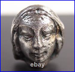 Hand Poured. 999 Fine Silver Bullion portrait bust bar 100g Delphis Antiques #11