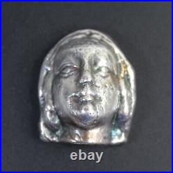 Hand Poured. 999 Fine Silver Bullion portrait bust bar 100g Delphis Antiques #11