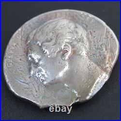 Hand Poured. 999 Fine Silver Bullion relic fragment 107g Delphis Antiques 2023