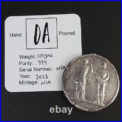 Hand Poured. 999 Fine Silver Bullion round soldiers 101g by Delphis Antiques #68